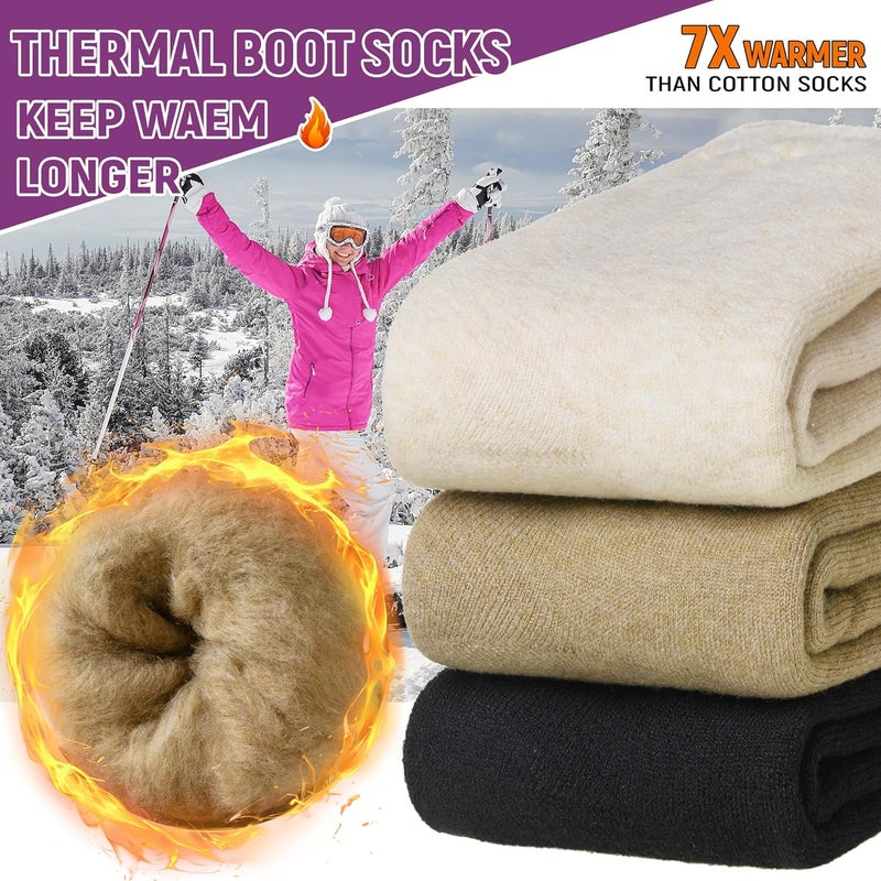AMENLAN Store Women Heated Socks Ski Winter Thermal Hiking Snowboarding Thick Boot Insulated Socks 3 Pairs - Image 5